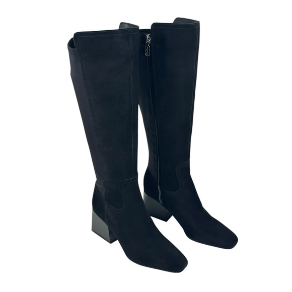 Blondo Tenor Womens Waterproof Black Suede Stretch Tall Boots Size 8.5M New $220 - Picture 1 of 13